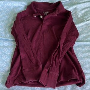 Children’s place maroon long sleeve polo size small 5-6
